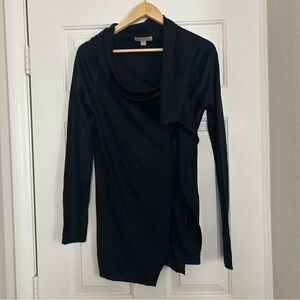 Women’s oneA Asymmetrical Cowl Neck Black Long Sleeve Top Size Medium